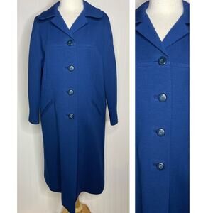 Vintage 60s/70s Blue Car Coat Long Dress Coat Women’s Medium/Large